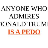 ANYONE WHO ADMIRES DONALD TRUMP IS A PEDO, download file and print off at internet printers.